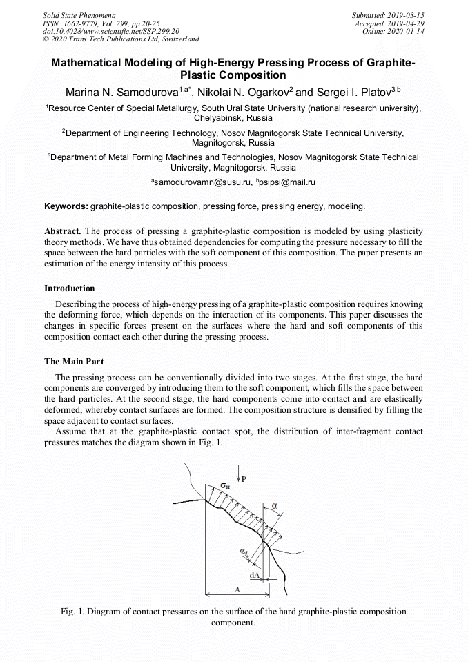 Mathematical Modeling of HighEnergy Pressing Process of Graphite