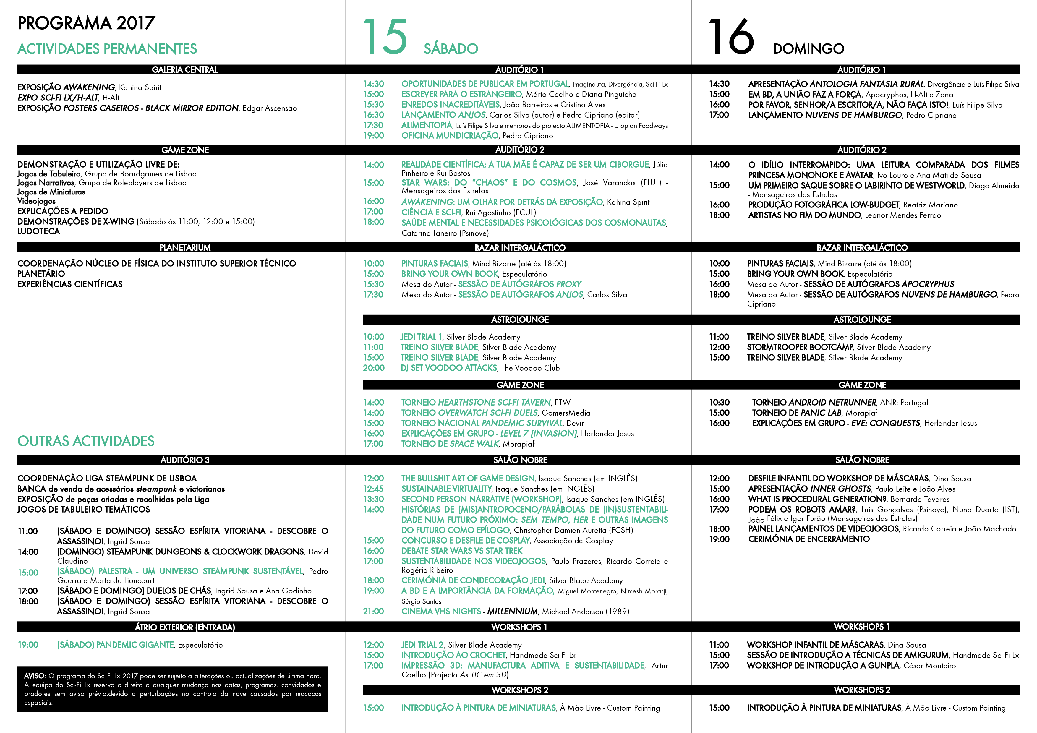Programa Geral SciFi Lx