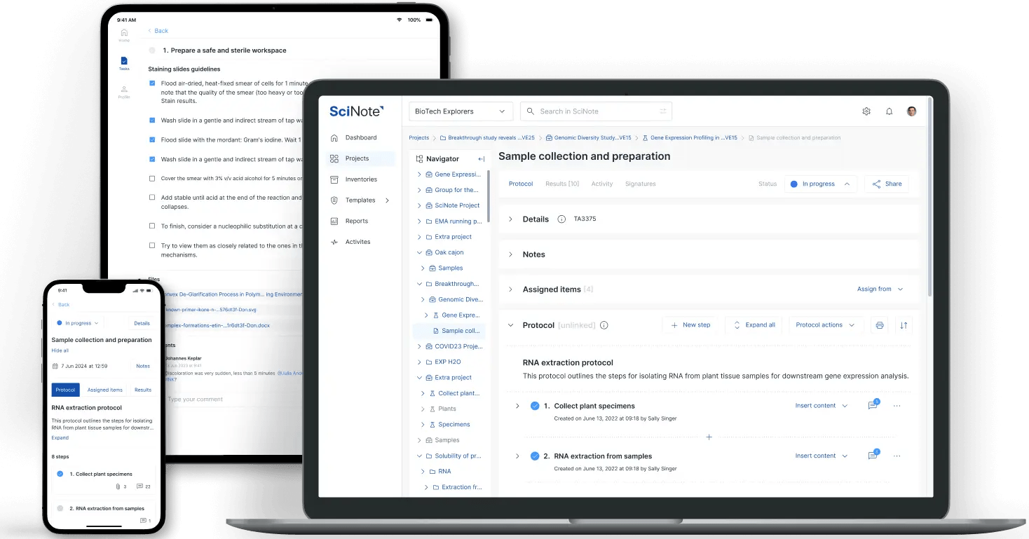 Electronic Lab Notebook (ELN Software) SciNote ELN
