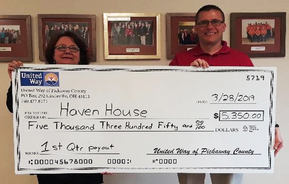 United Way of Pickaway County awards Haven House with 5,350 funding