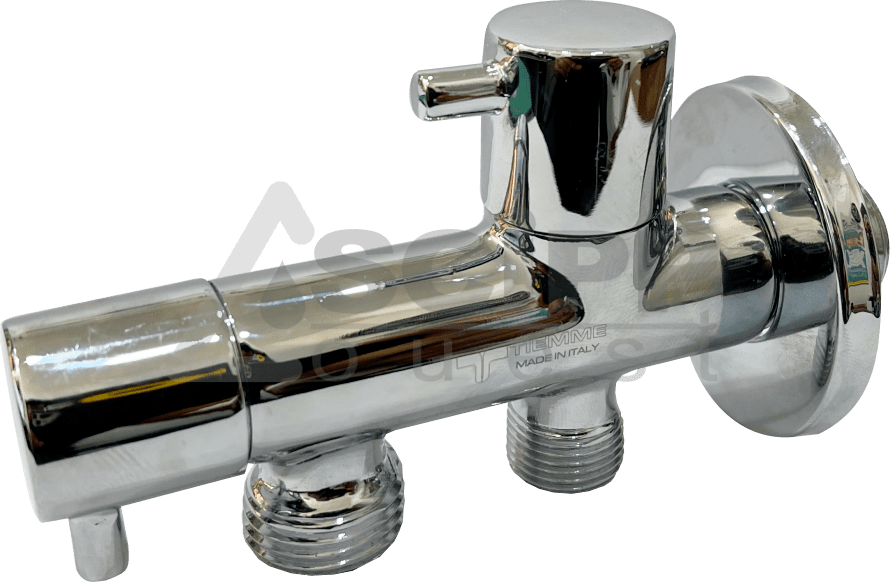 d’ablution chromé double service avec rosace