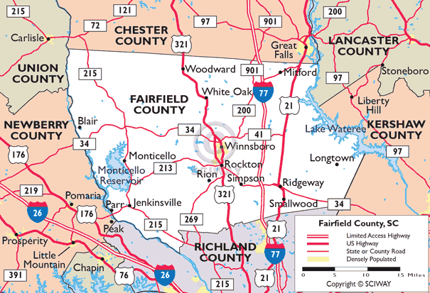 Fairfield County Sc Gis Maps of Fairfield County, South Carolina