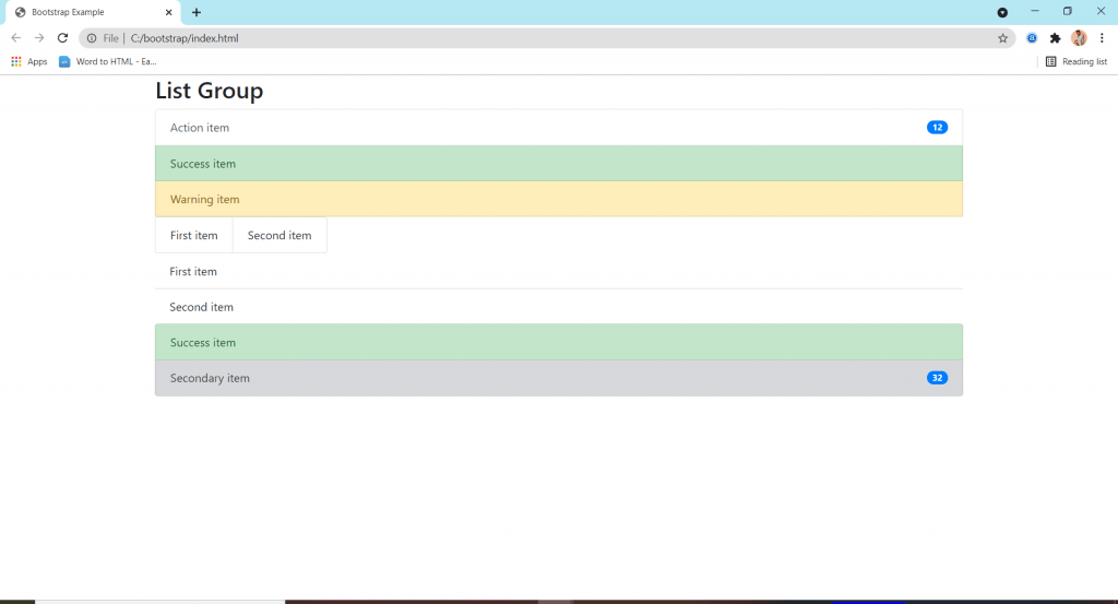 "List group" scmGalaxy
