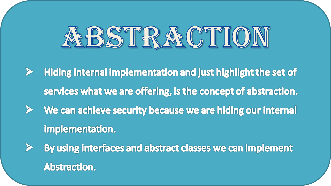 Tutorial for Abstraction in OOPS scmGalaxy
