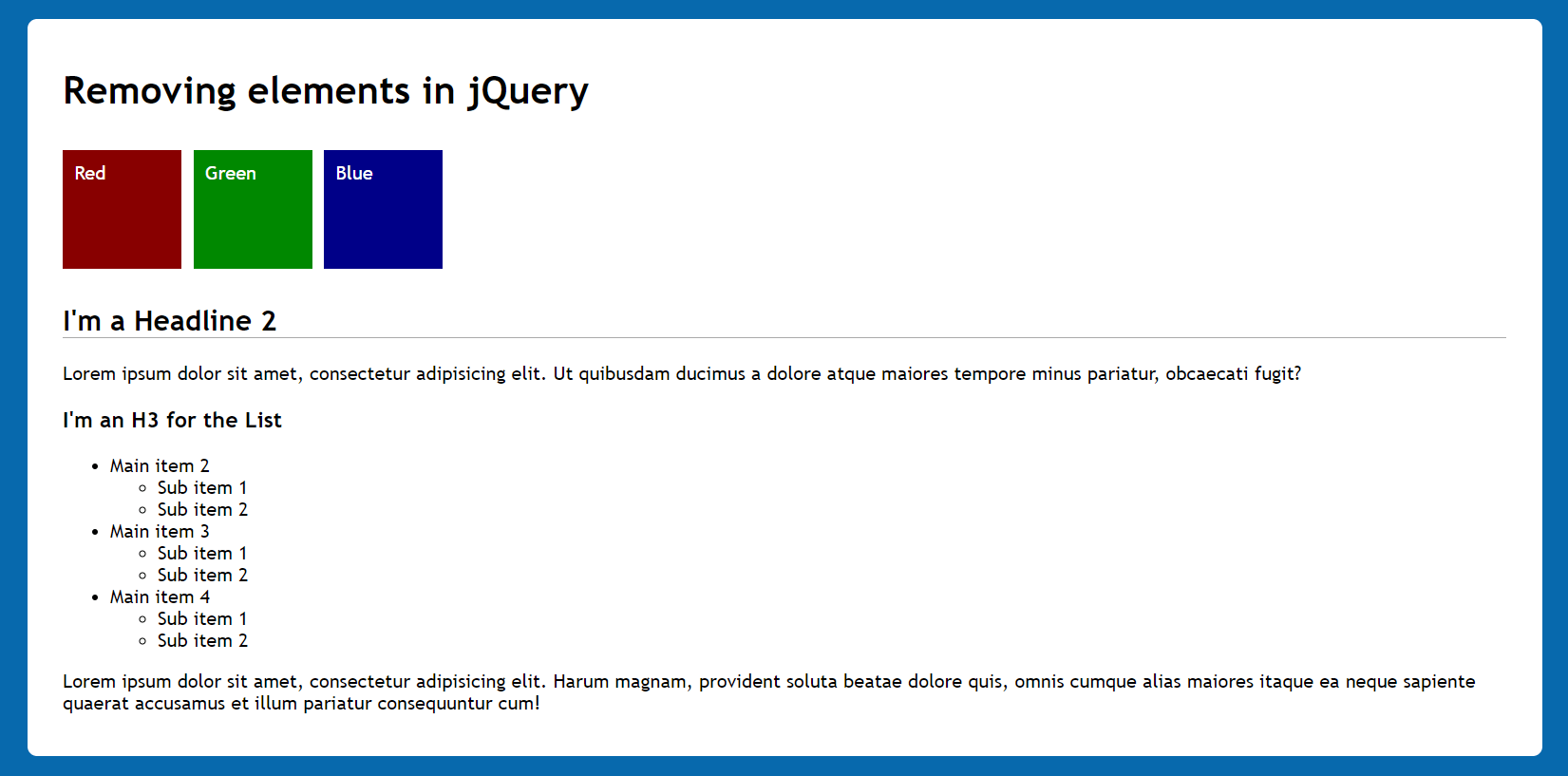 How to Use Removing elements in jQuery? scmGalaxy