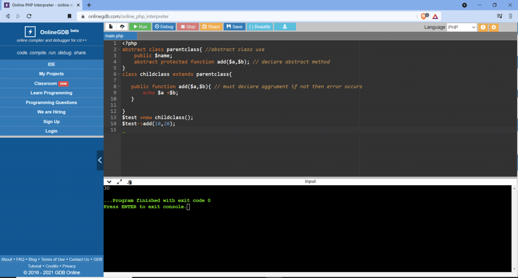 PHP OOP Abstract Classes scmGalaxy