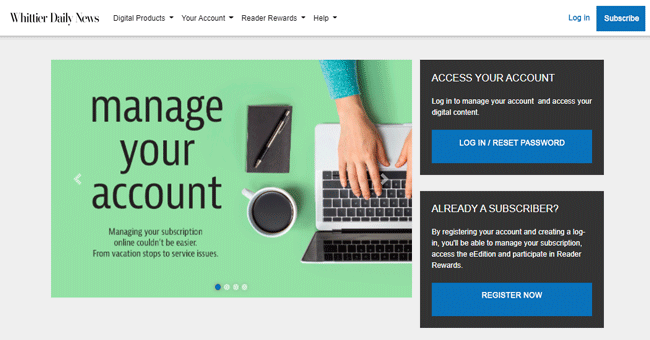 Whittier Daily News Subscriber Services Help