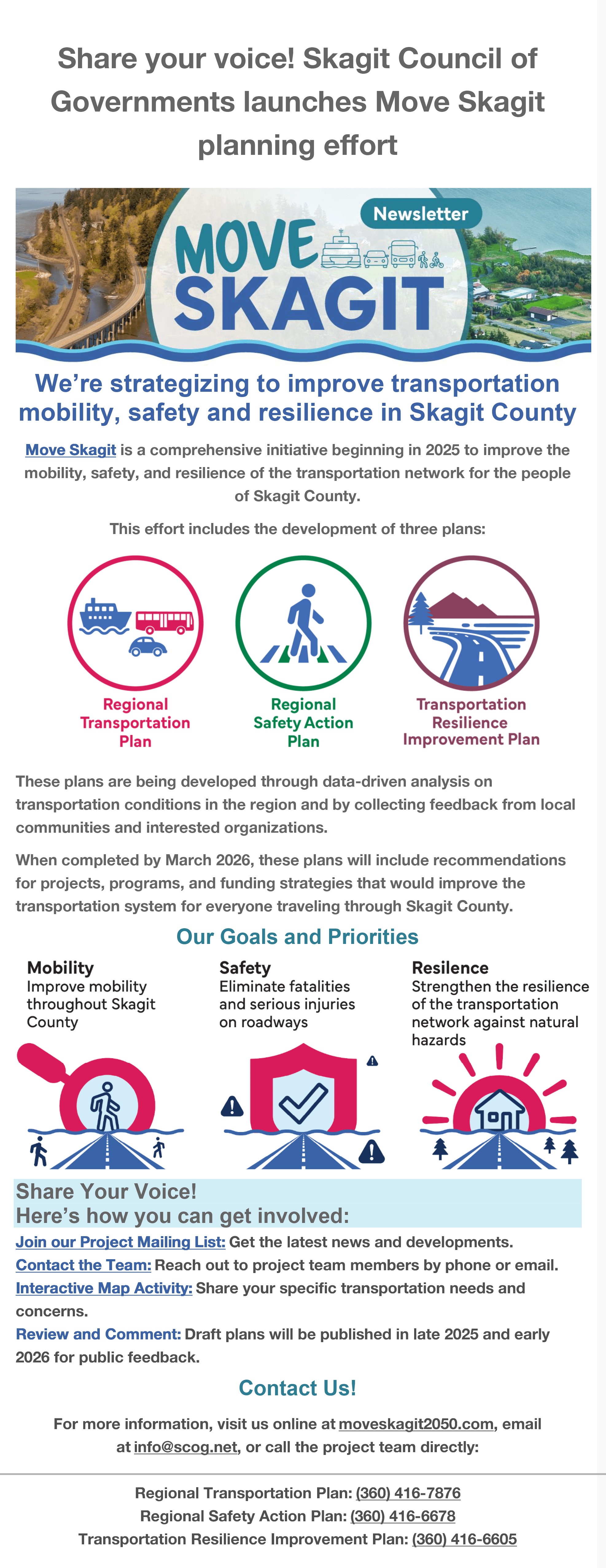 Move Skagit Planning Effort Launched SCOG