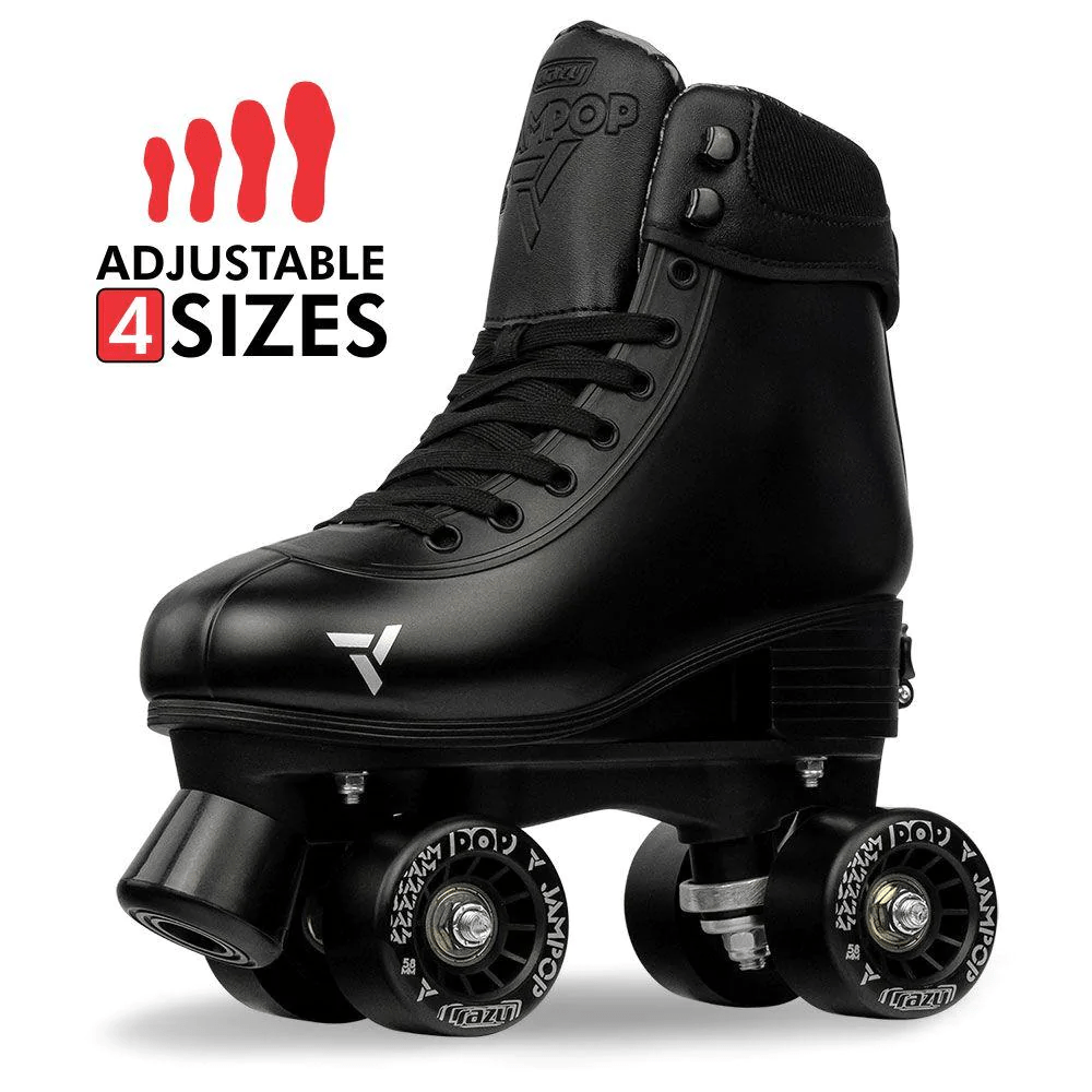 Crazy Skates Jam Pop Adjustable Roller Skates Black