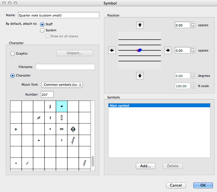 Make certain noteheads smaller or larger in Finale or Sibelius