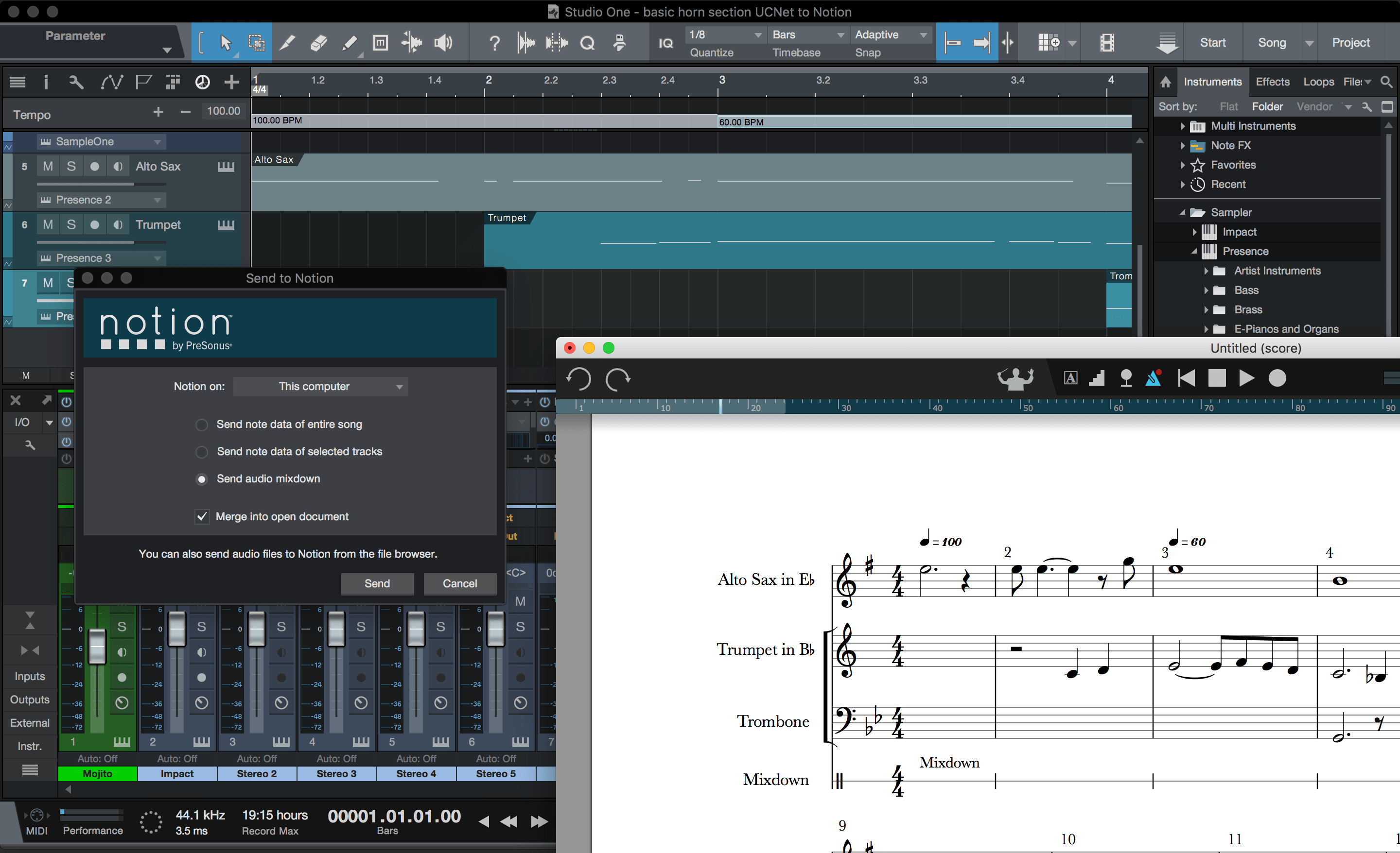 Notion 6.2 released with more integration with Studio One Scoring Notes