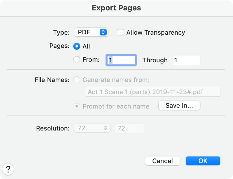 Export PDF to true black in Finale, and a macro for all parts [updated