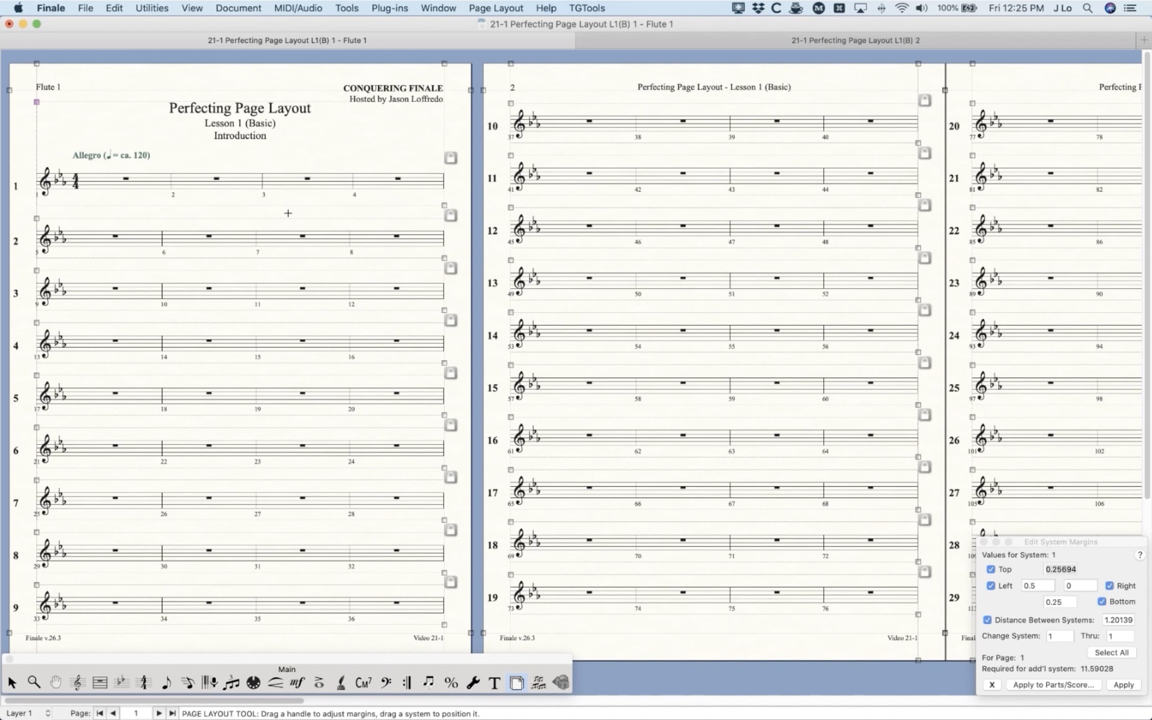 Perfecting page layout in Finale Scoring Notes