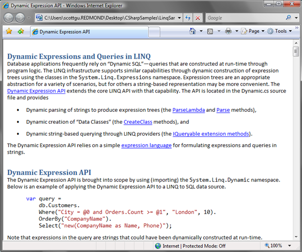 ScottGu's Blog Dynamic LINQ (Part 1 Using the LINQ Dynamic Query