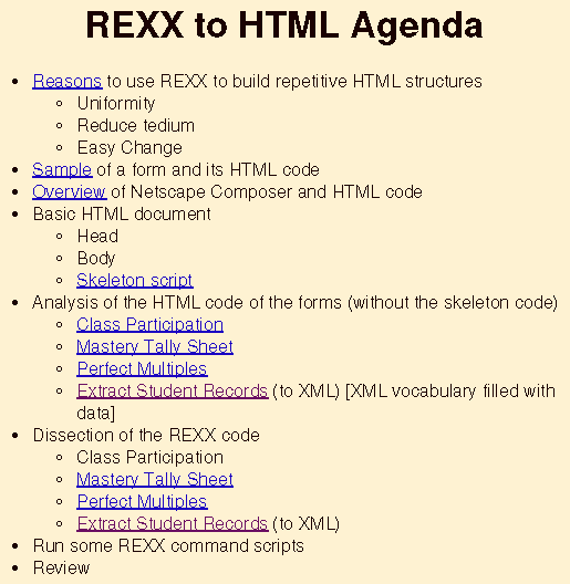 Creating HTML Tables with REXX