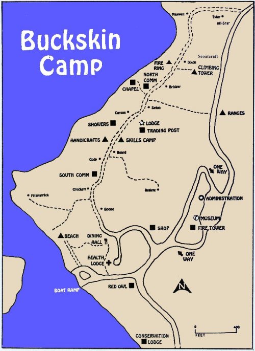 Many Point Scout Camp Maps Buckskin Camp