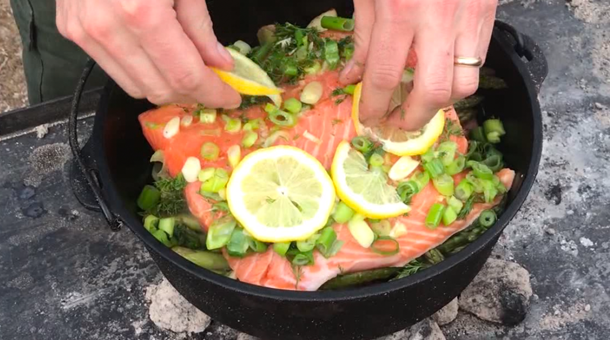 Dutch Oven Salmon [SMD077] ScoutMasterDave
