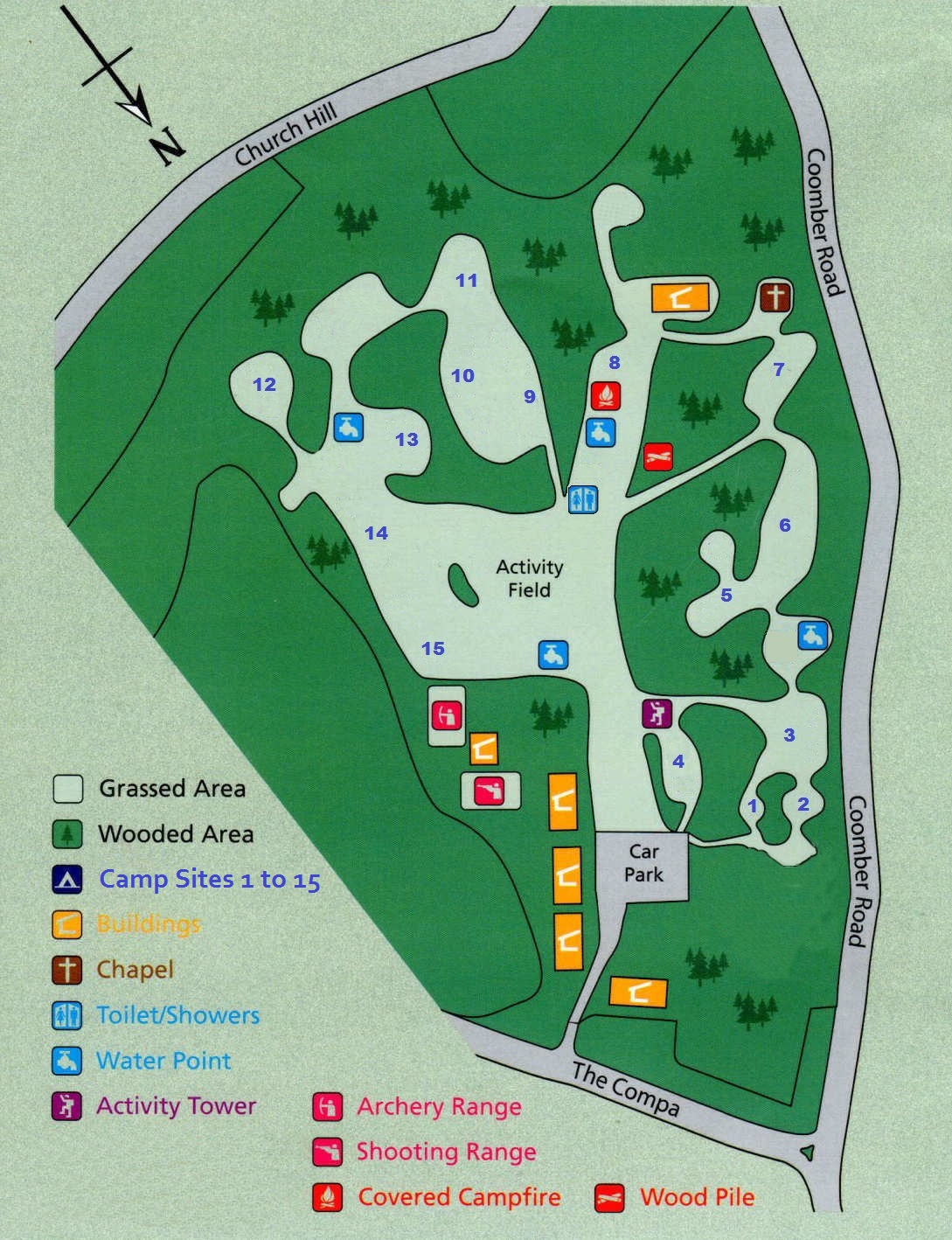 Campsite Map Hereford & Worcester