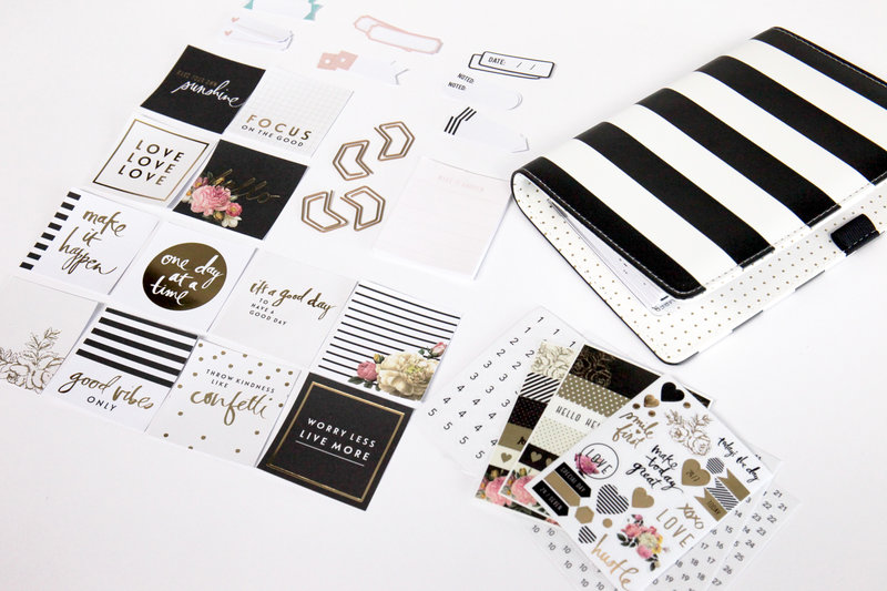 New Heidi Swapp Planner Kit Black and White Stripes