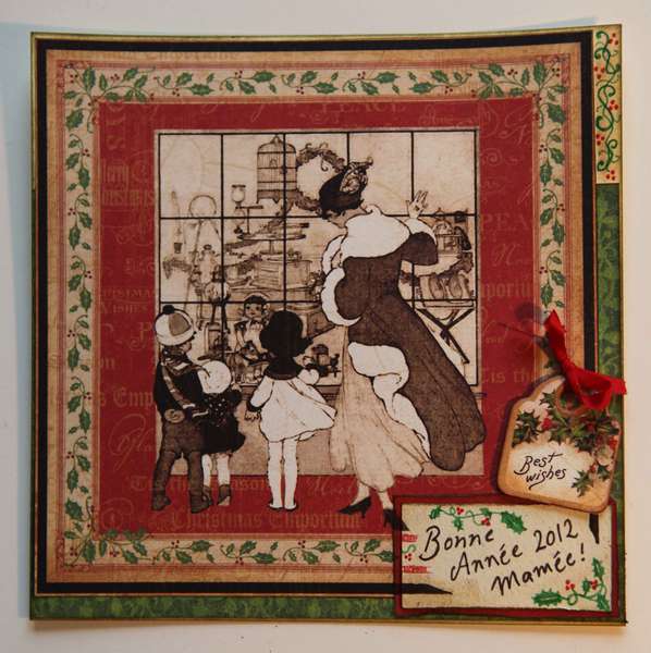 Merry Christmas Emporium Christmas card with Graphic45 Christmas emporium