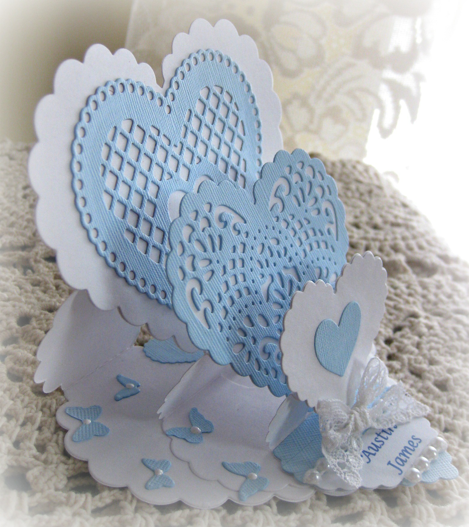 Triple Easel Heart Card