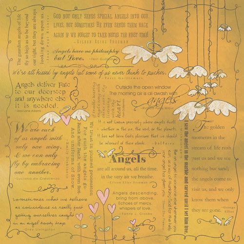 Scrapbook Customs Religious Collection 12 x 12 Paper Quotes Angel