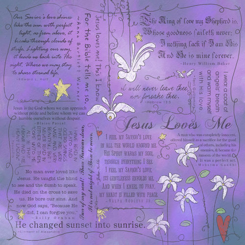 Scrapbook Customs Religious Collection 12 x 12 Paper Quotes
