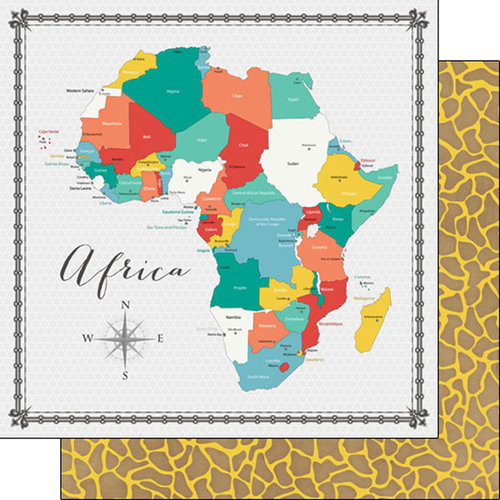Scrapbook Customs Africa Memories Map Paper