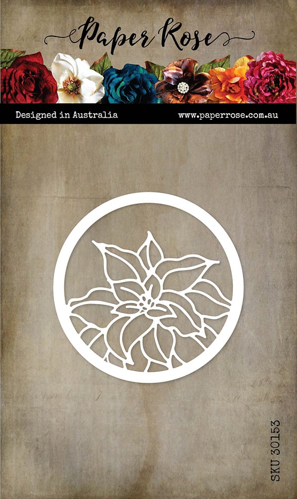 Paper Rose Dies Christmas Poinsettia Circle