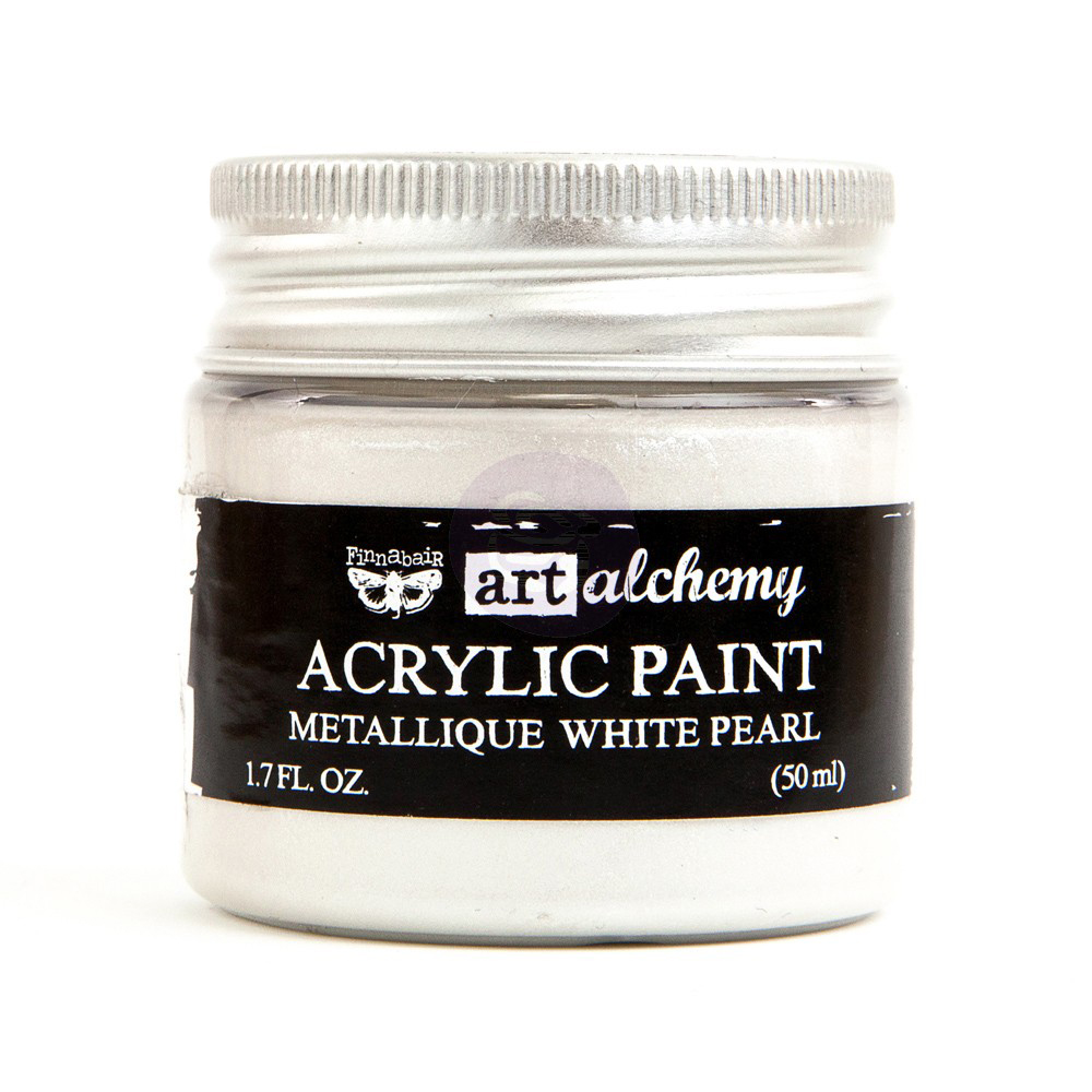 Prima Finnabair Art Alchemy White Pearl Metallique Acrylic Paint