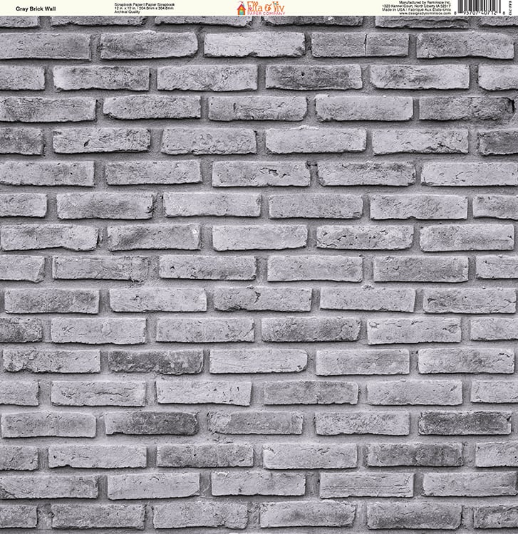 Ella and Viv Paper Company Brick Backgrounds Gray Brick Wall Paper