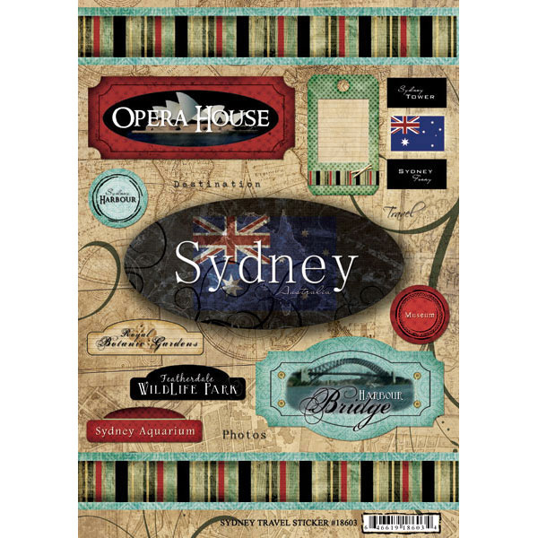 Scrapbook Customs World Collection Australia Cardstock Stickers