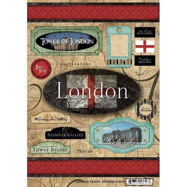 Scrapbook Customs World Collection England Cardstock Stickers Travel London