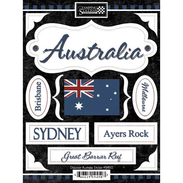 Scrapbook Customs World Collection Australia Cardstock Stickers