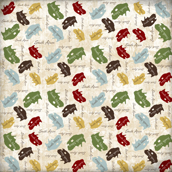 Scrapbook Customs World South Africa Explore Country Shape Paper