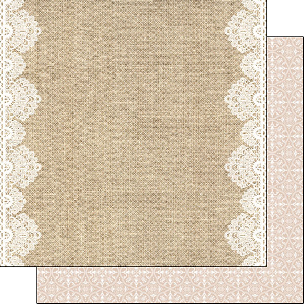Scrapbook Customs Burlap and Lace Borders Paper