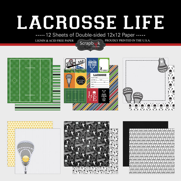 Scrapbook Customs Lacrosse Life 12 x 12 Paper Set