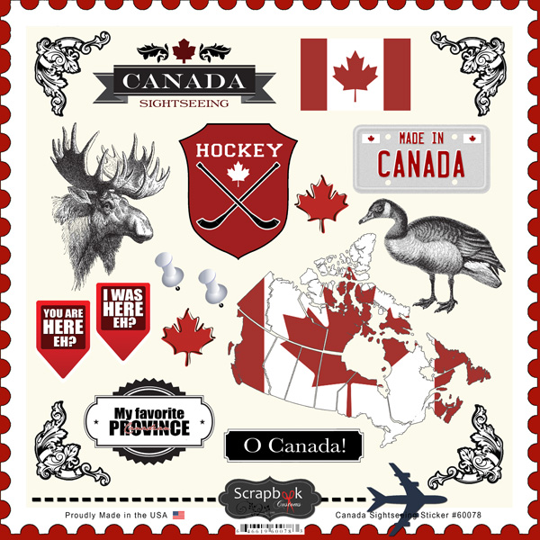 Scrapbook Customs Canada Sightseeing Stickers