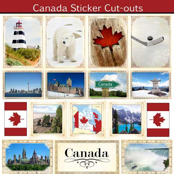 Scrapbook Customs Canada Sightseeing Sticker Cut Outs