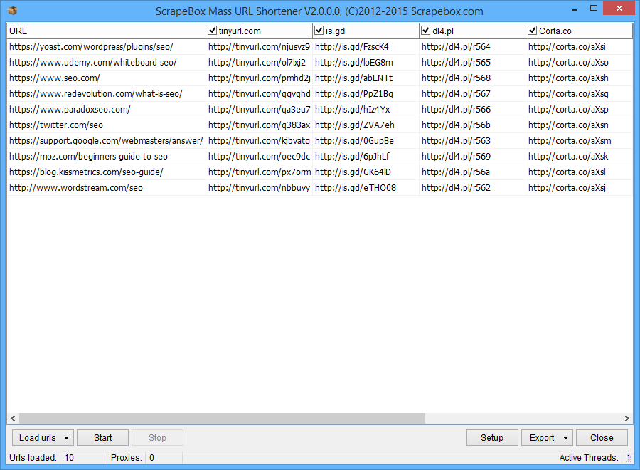 Mass URL Shortener ScrapeBox