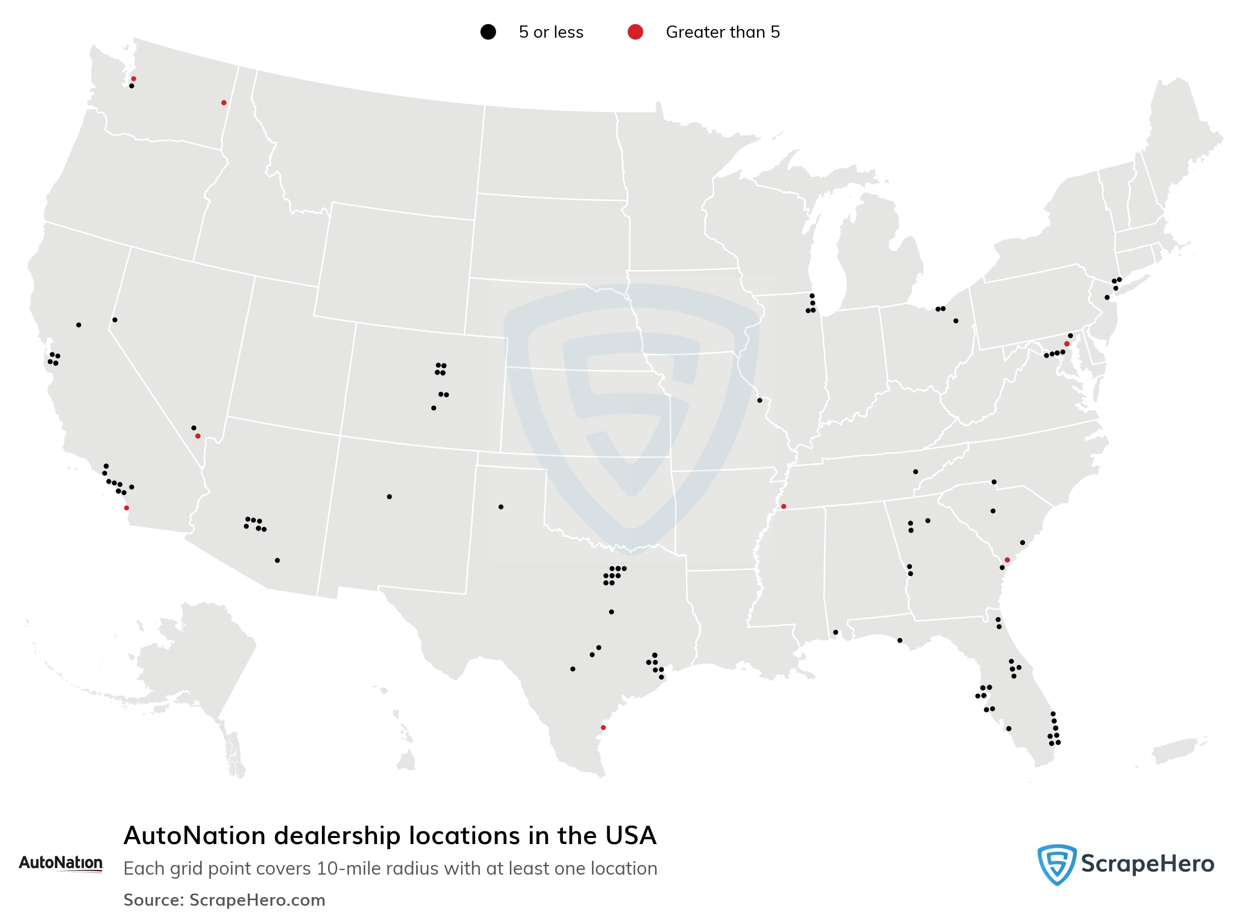 Number of AutoNation locations in the USA in 2024 ScrapeHero