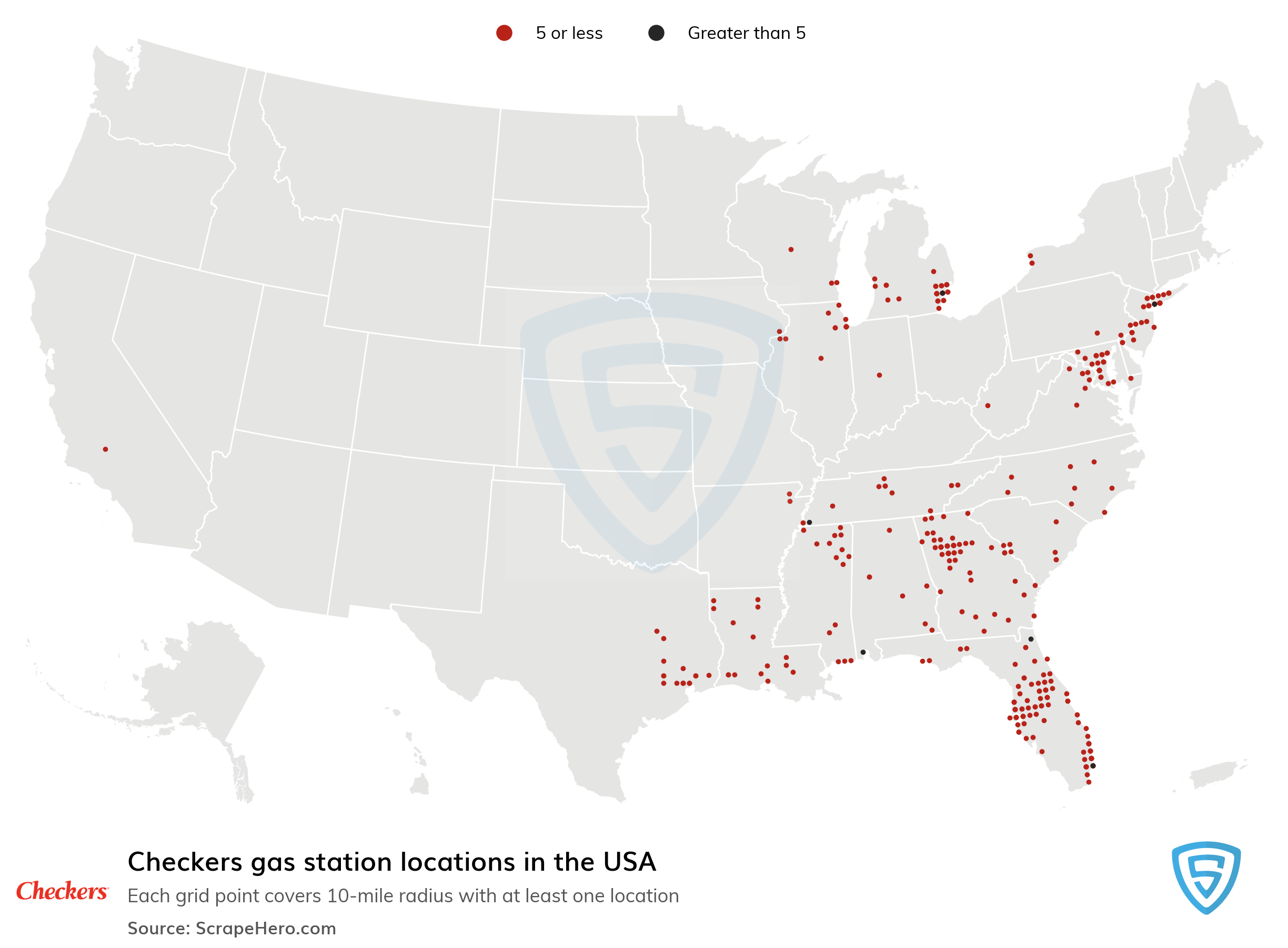 Checkers Locations Map