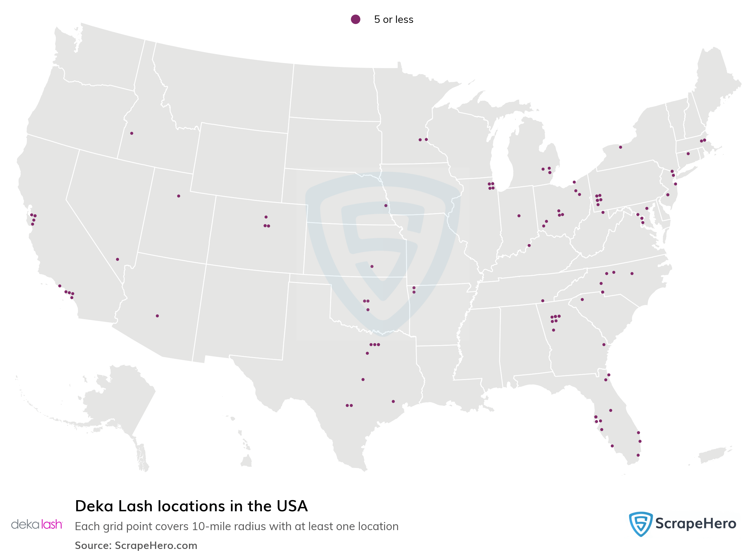 Number of Deka Lash locations in the USA in 2024 ScrapeHero