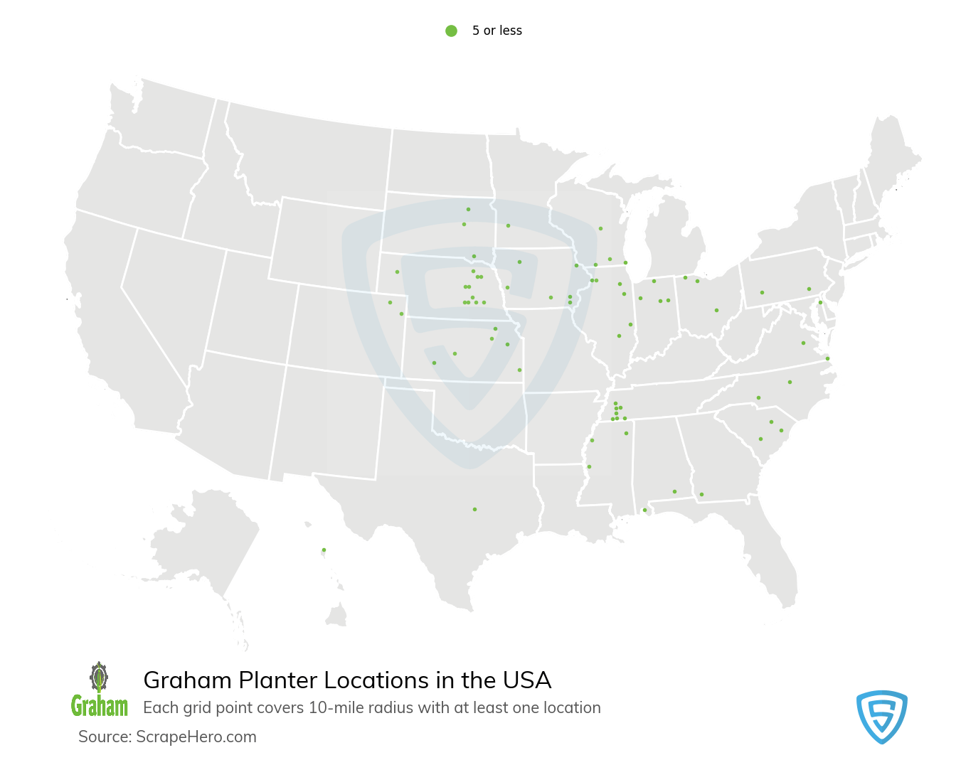 Number of Graham Planter locations in the USA in 2020 ScrapeHero