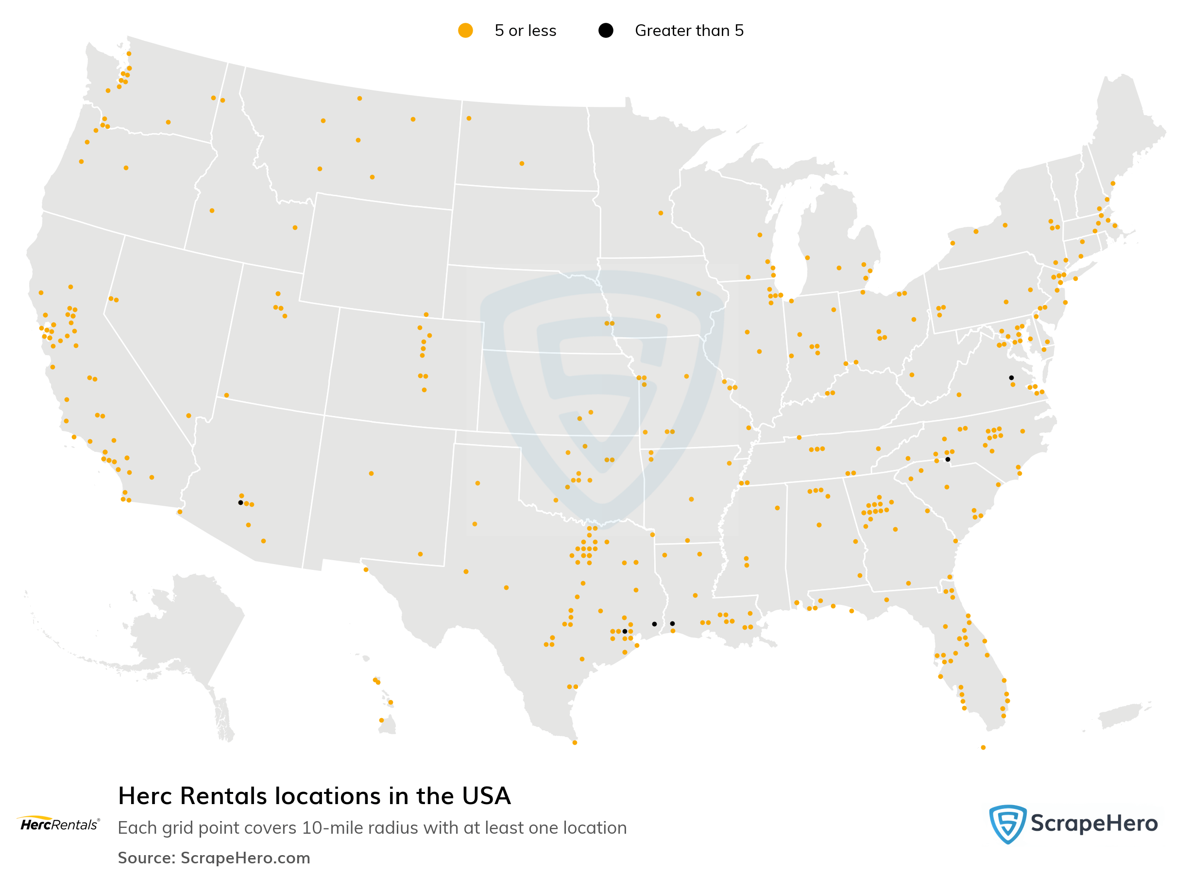 Number of Herc Rentals locations in the USA in 2024 ScrapeHero