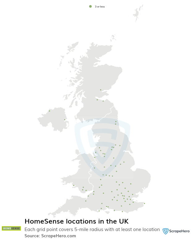 Number of HomeSense locations in the UK in 2024 ScrapeHero