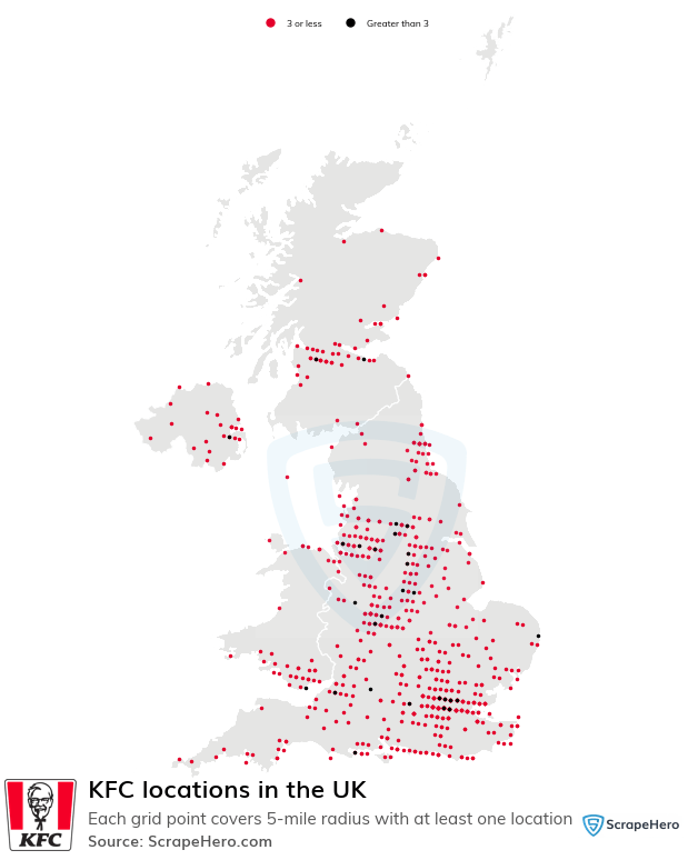 Number of KFC locations in the UK in 2024 ScrapeHero