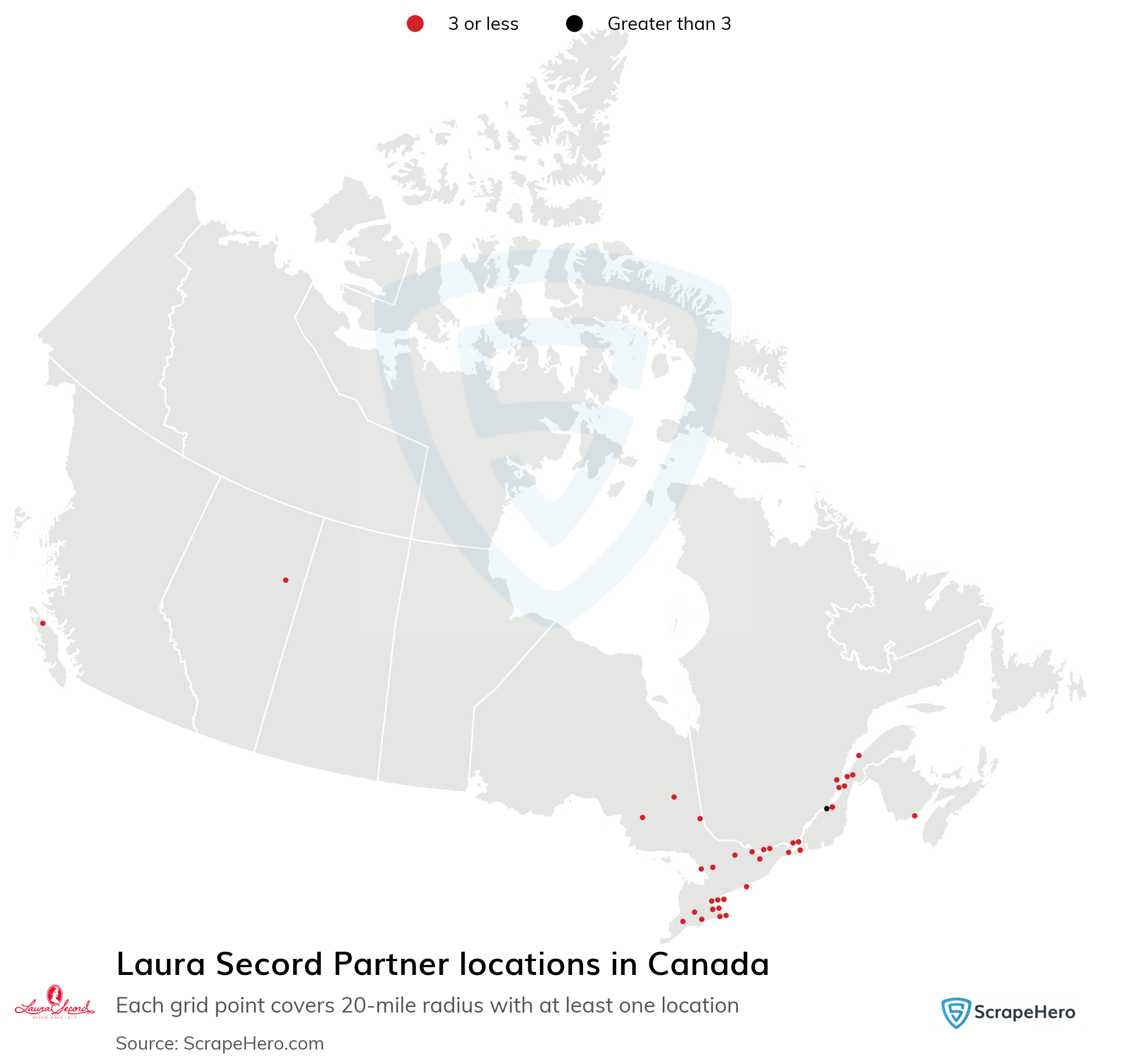 List of all Laura Secord Partner locations in Canada ScrapeHero Data