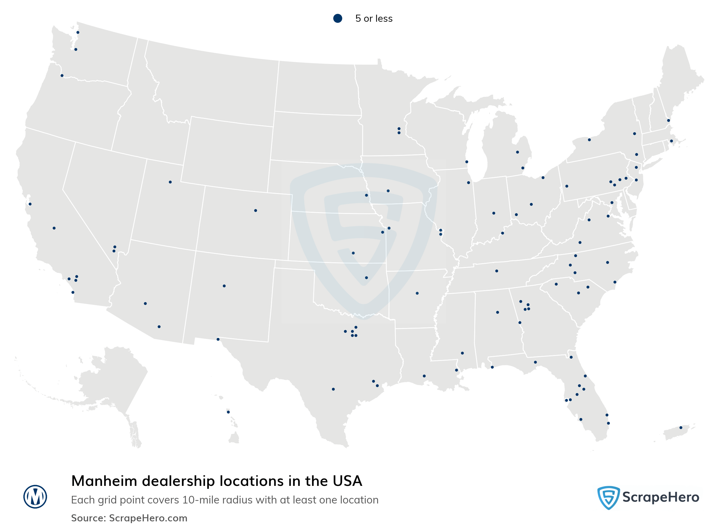 Number of Manheim locations in the USA in 2024 ScrapeHero