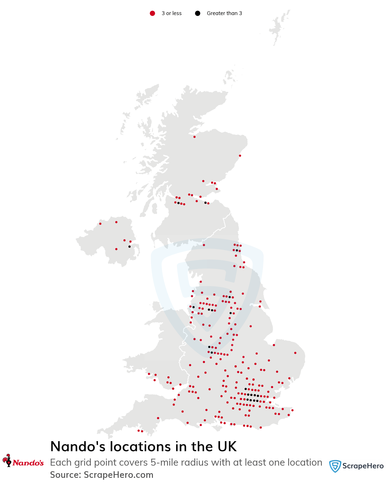 Number of Nando's locations in the UK in 2023 ScrapeHero